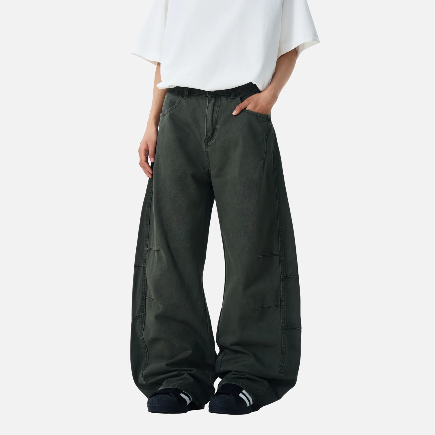 Japanese Washed Paratrooper Baggy Pants - Beauption