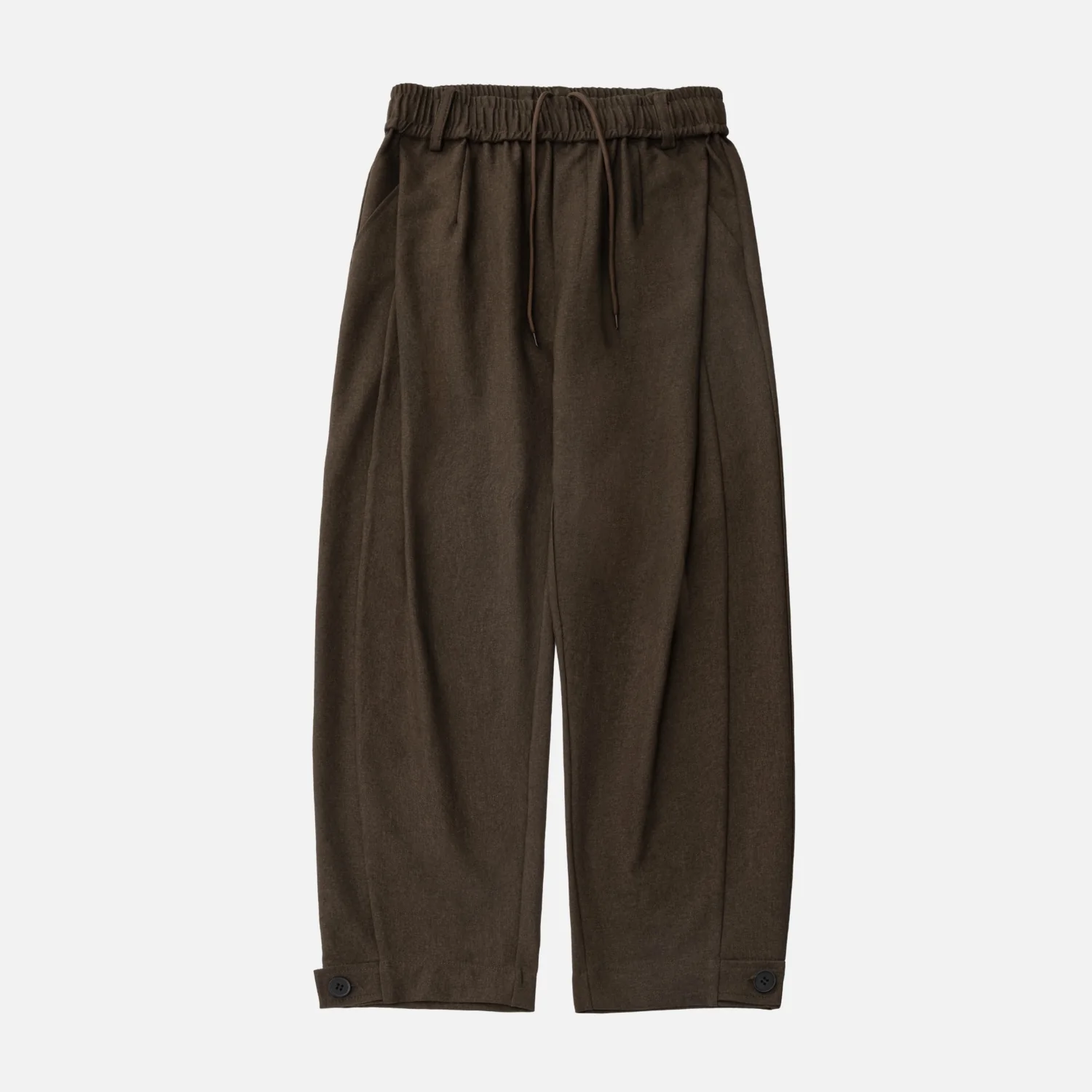 Draped Pleated Straight-Leg Trousers - Beauption