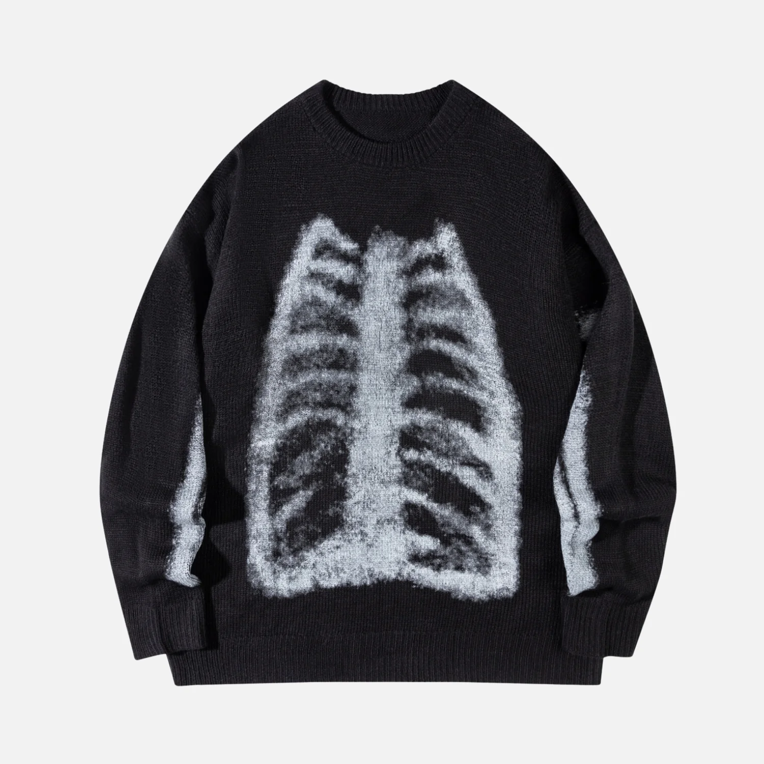 Skeleton Pattern Knit Sweater - Beauption