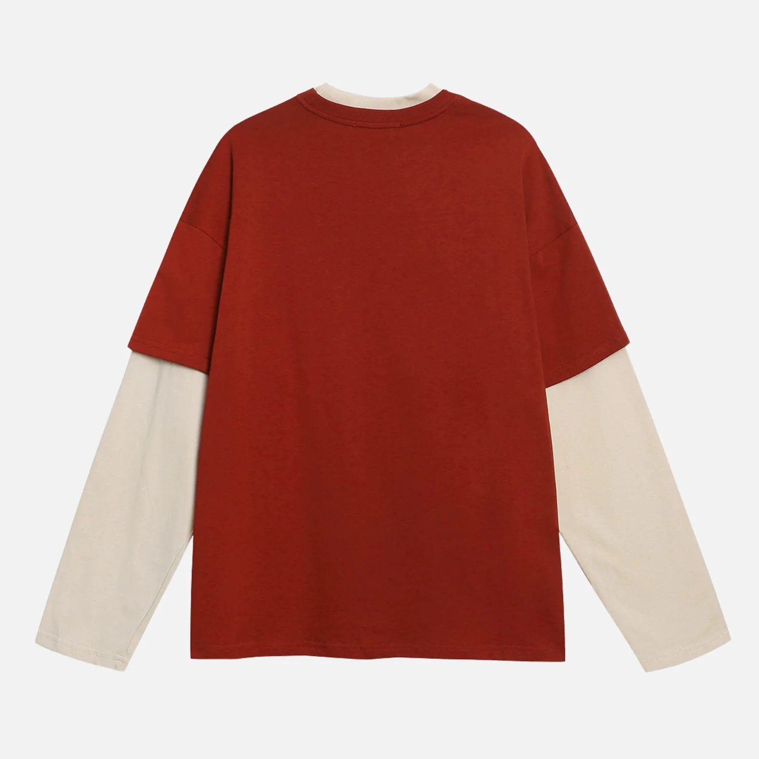 Colorblock Varsity Layered Sweatshirt - Beauption