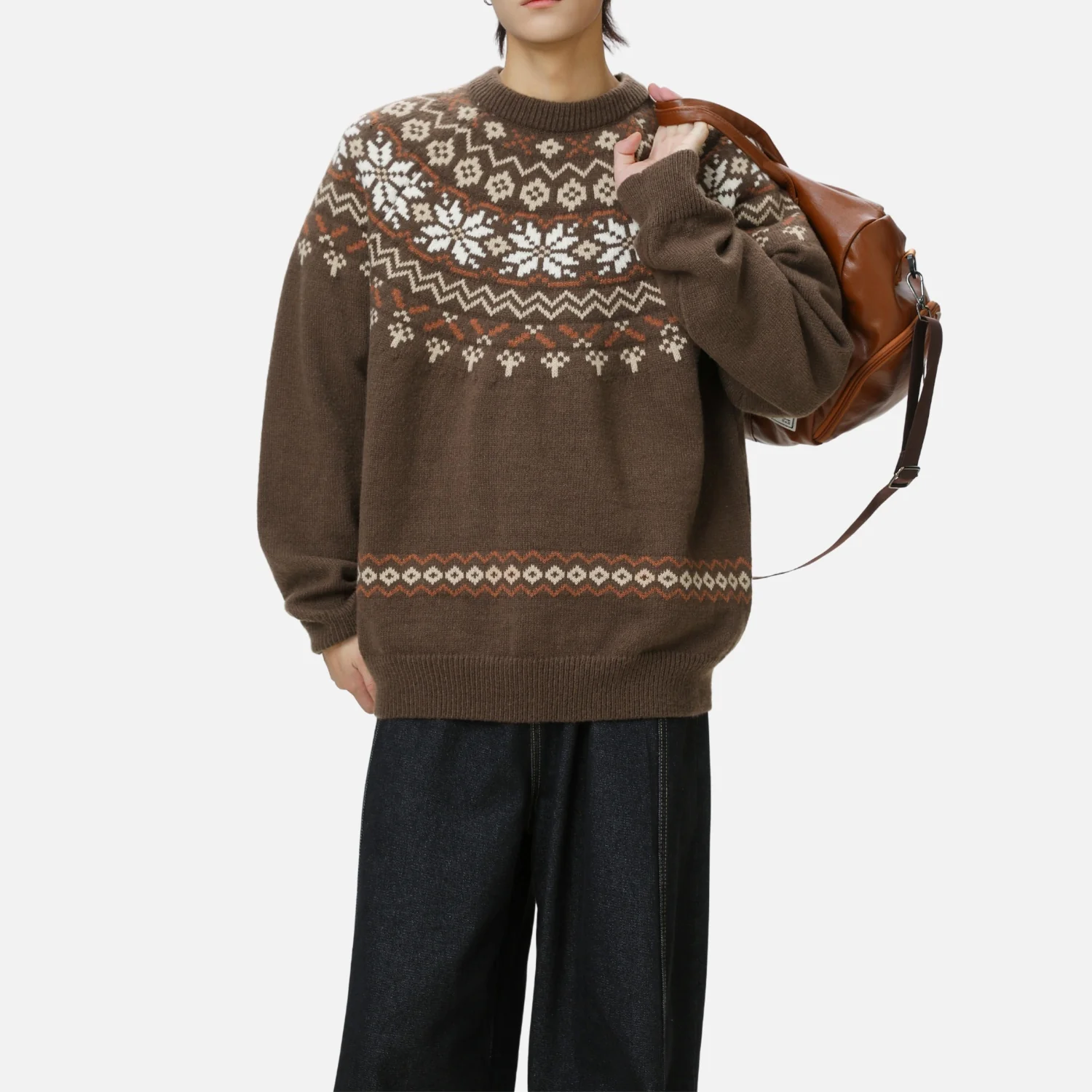 Fair Isle Knit Sweater - Beauption