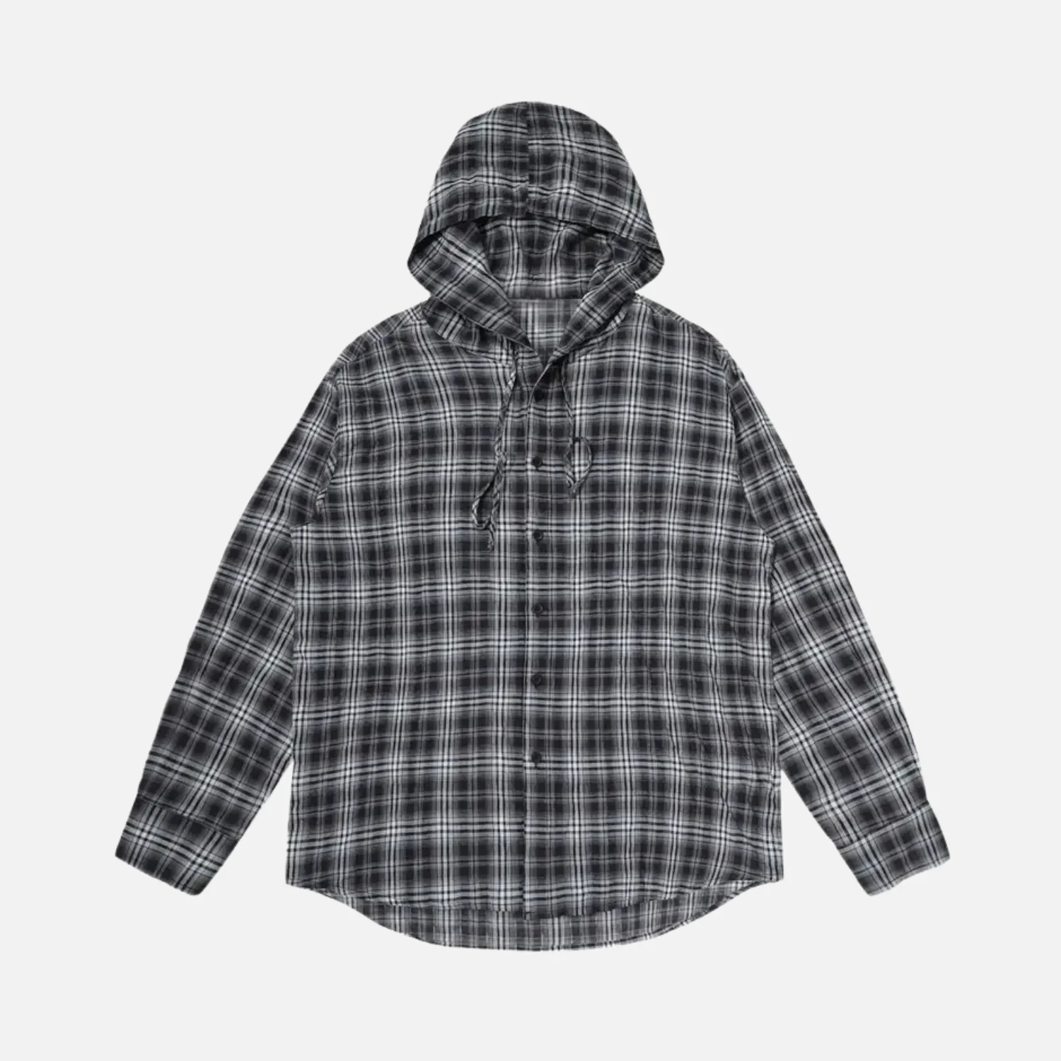 Plaid Hooded Cotton Shirt - Beauption