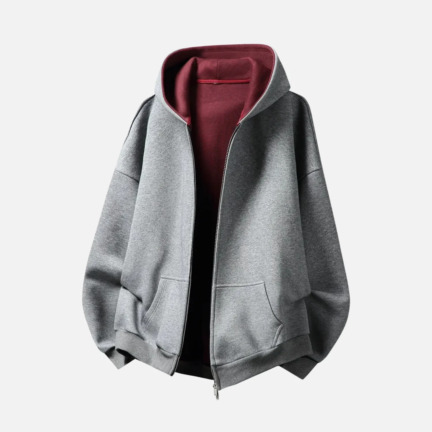 Heavyweight Colorblock Zip-Up Hoodie - Beauption