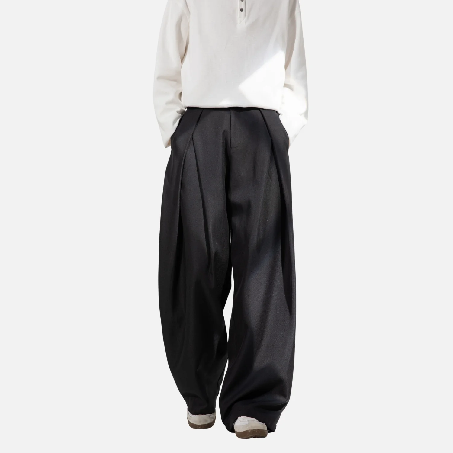 Elegant Pleated Texture Trousers - Beauption