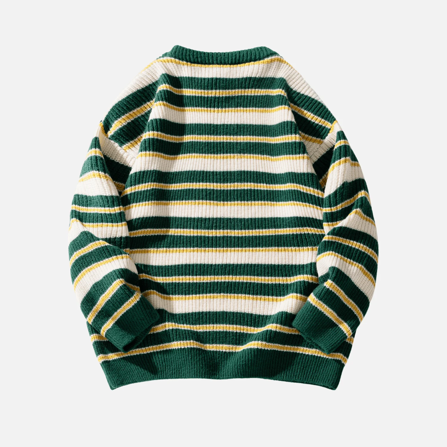 Heavyweight Striped Knit Sweater - Beauption