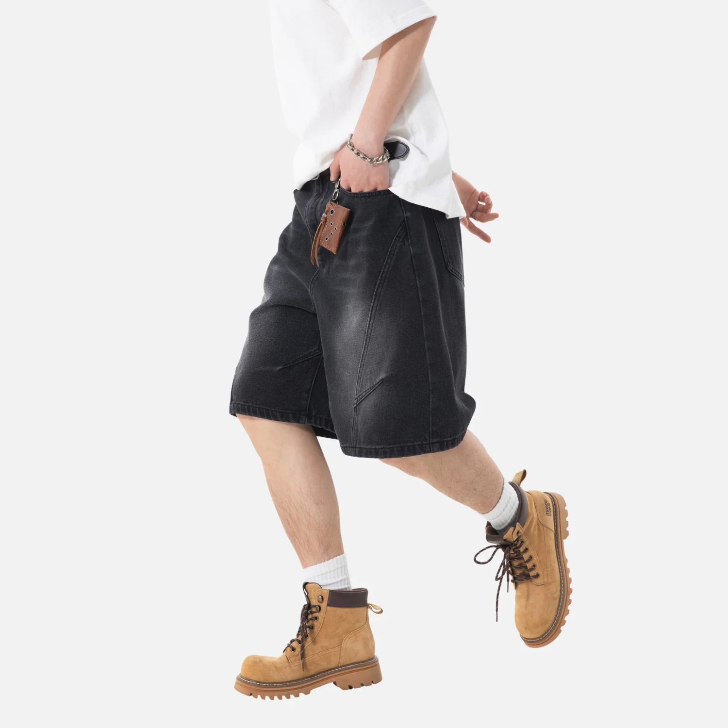 Vintage Washed Denim Shorts - Beauption