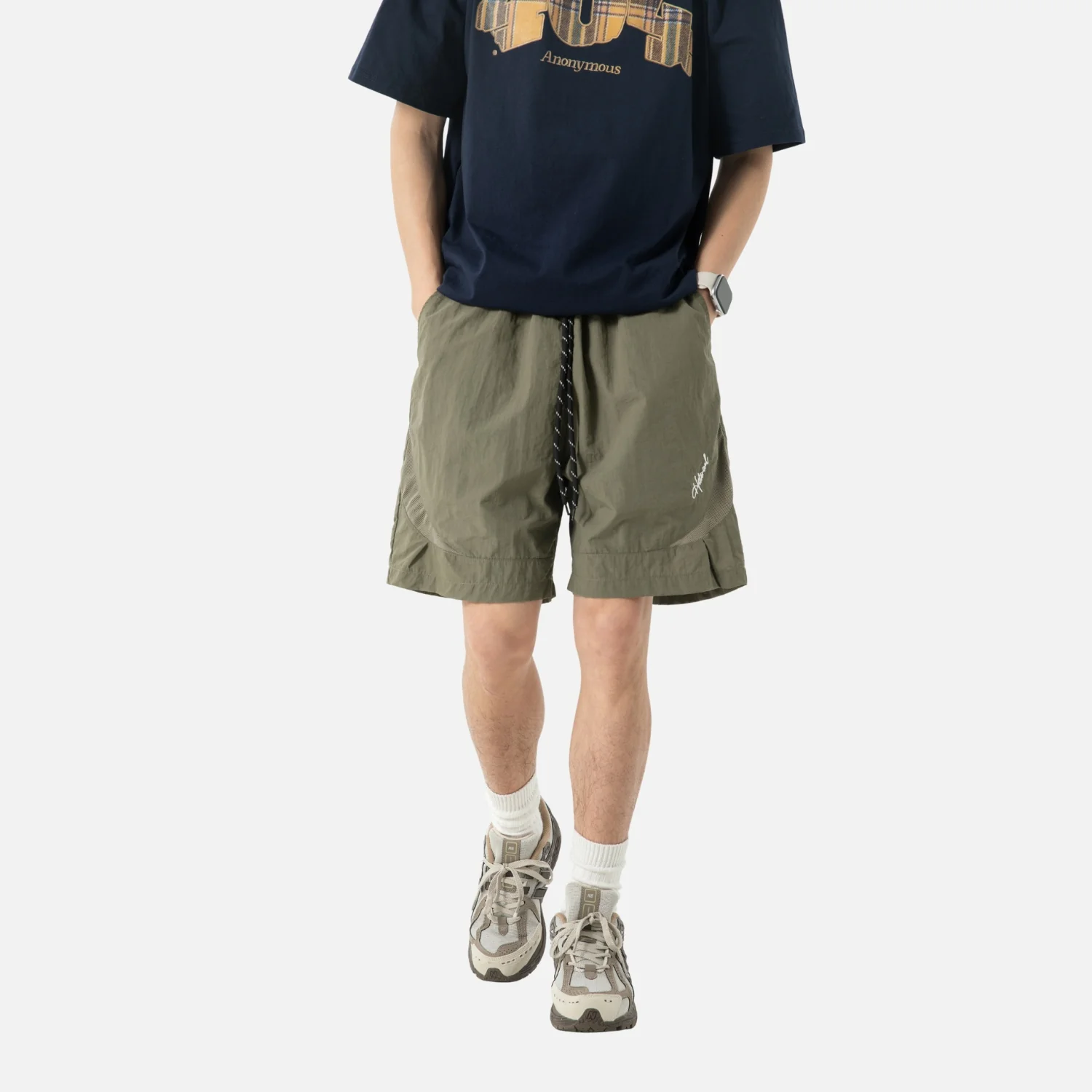 Mesh Panel Breathable Shorts - Beauption