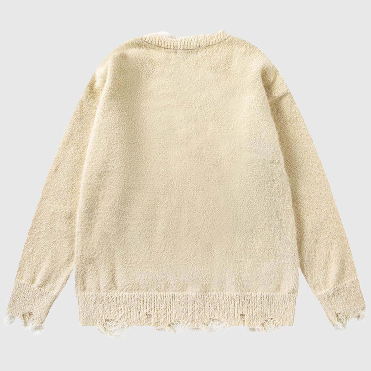 Cat Pattern Knit Sweater - Beauption