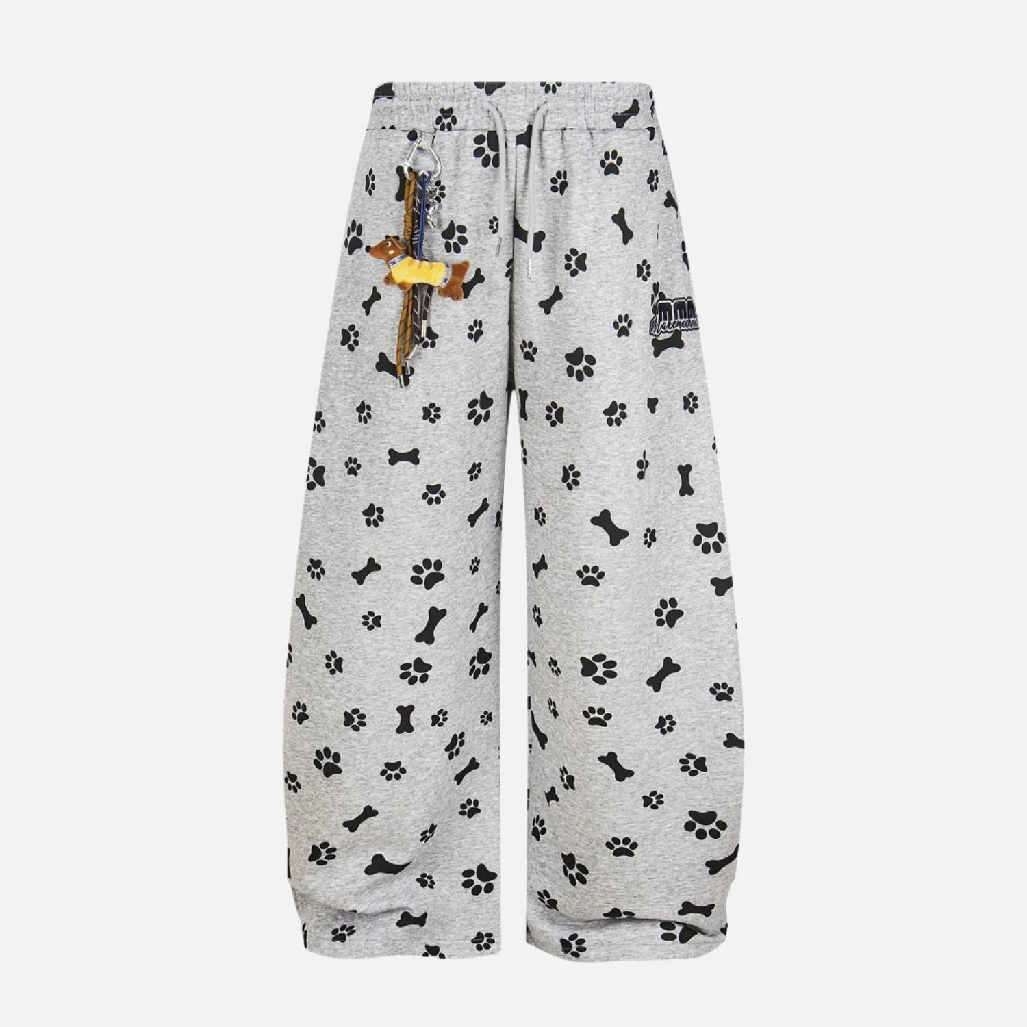 Allover Dog Print Baggy Pants - Beauption