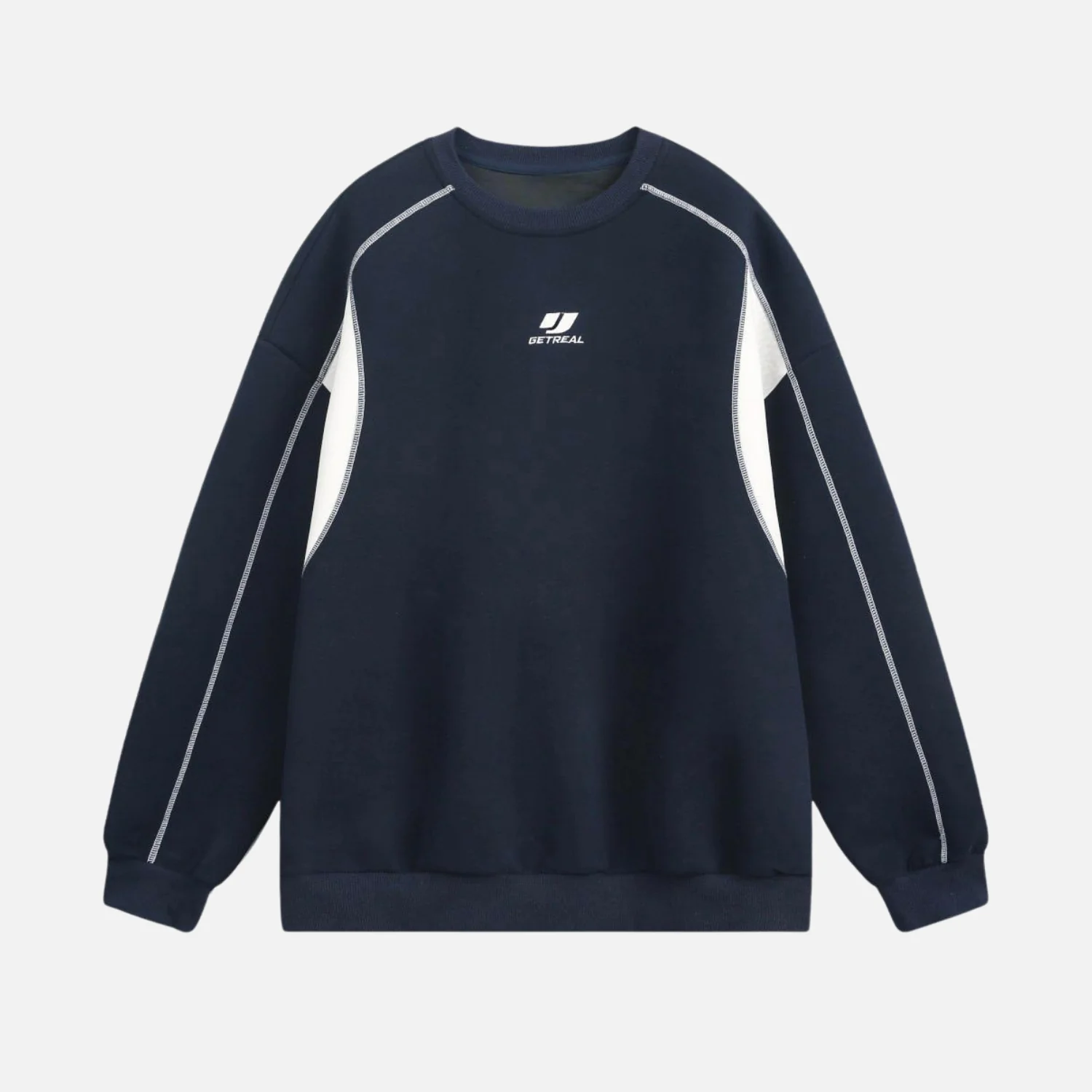 Colorblock Stitch Heavyweight Sweatshirt - Beauption