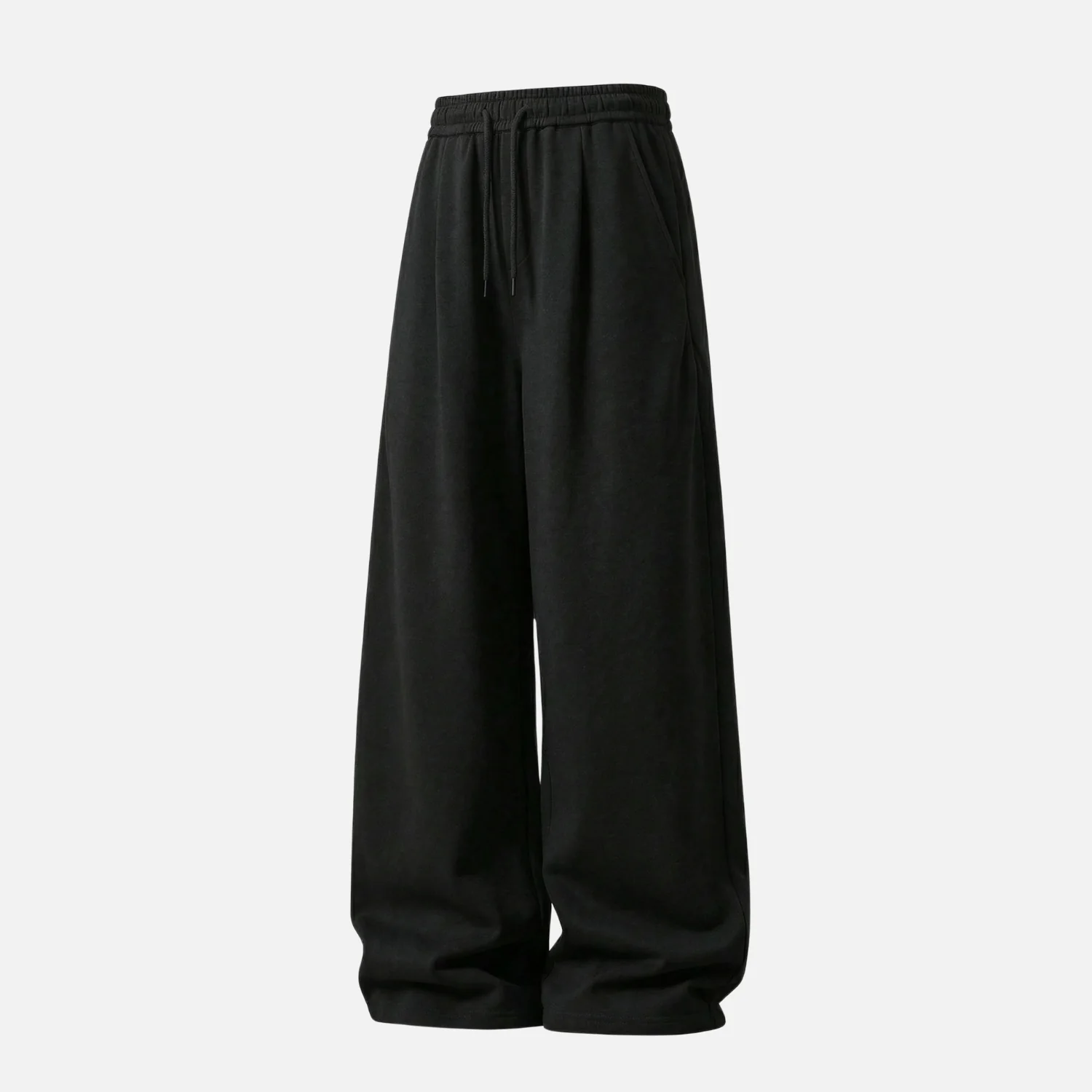 Pleated-Side Straight Baggy Pants - Beauption