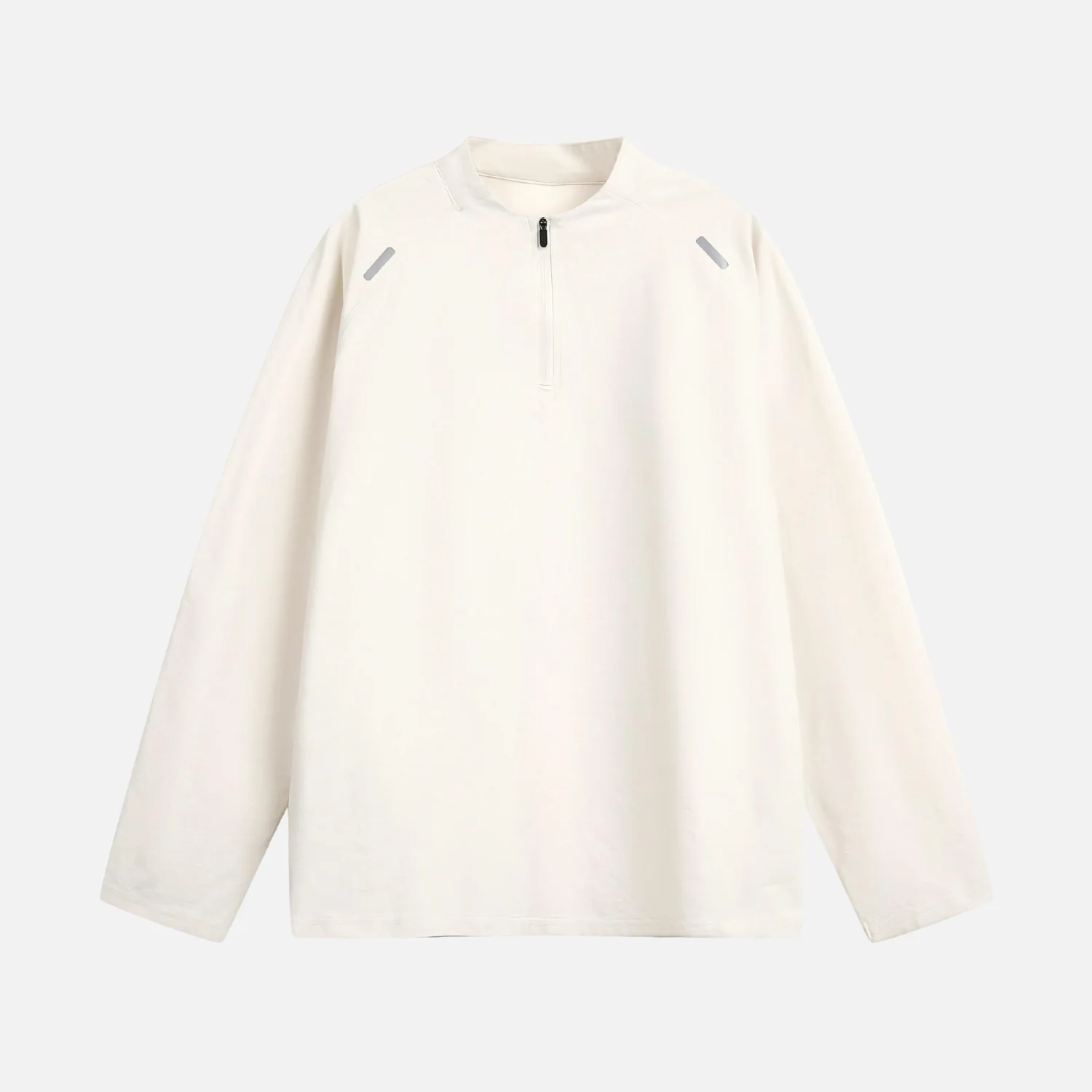 Half-Zip Stand-Collar Reflective Tee - Beauption