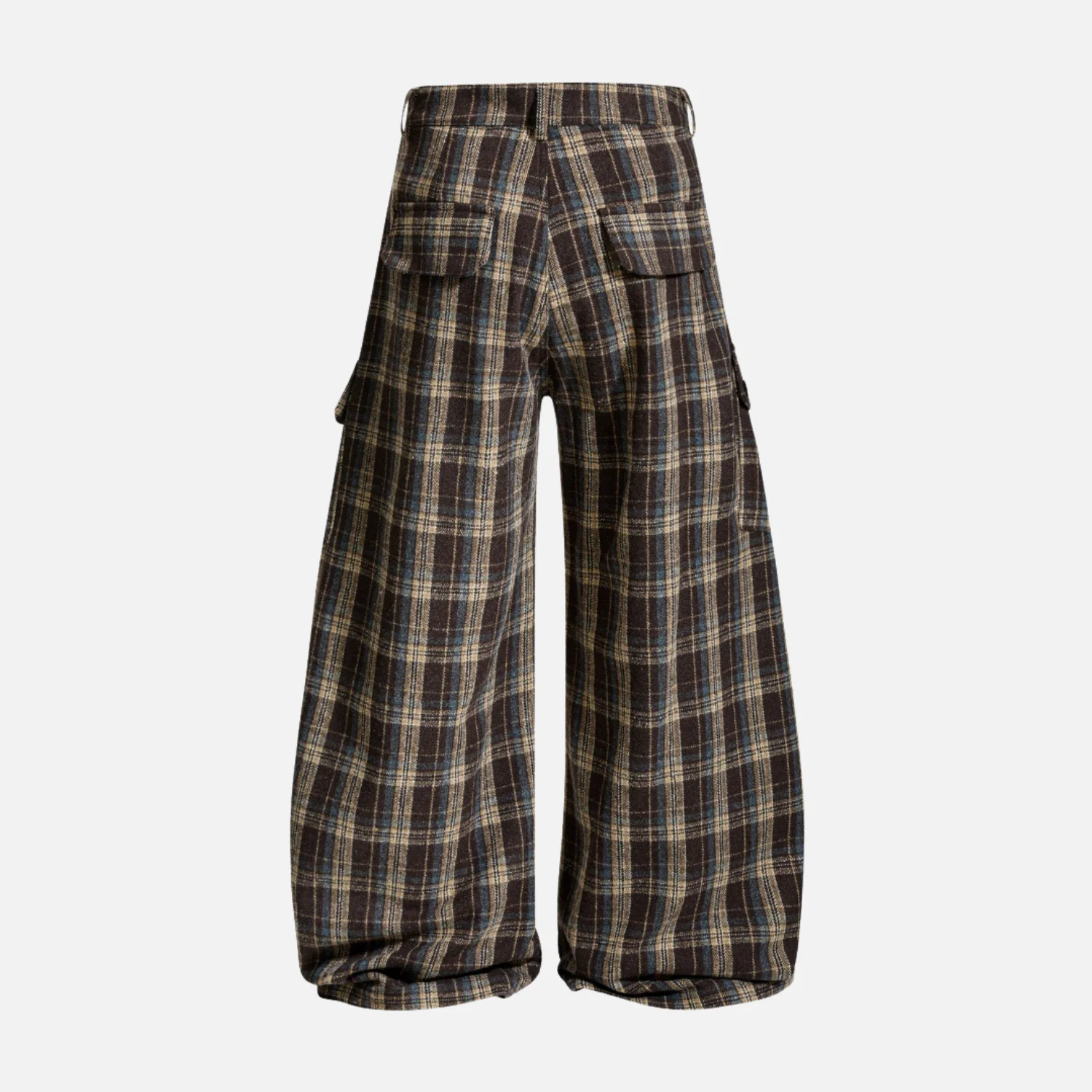Vintage Plaid Cargo Baggy Pants - Beauption