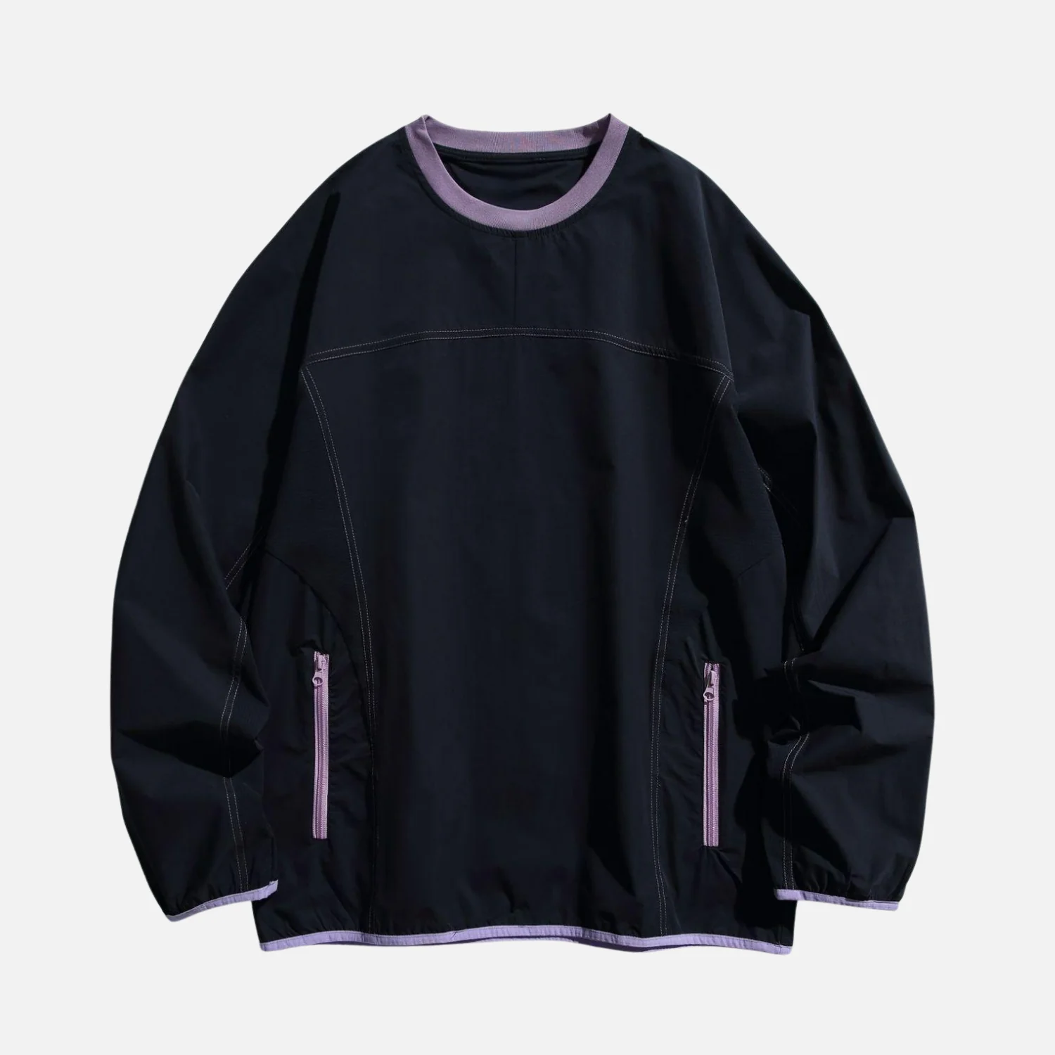 Patchwork Zipper Pocket Sweatshirt - Beauption