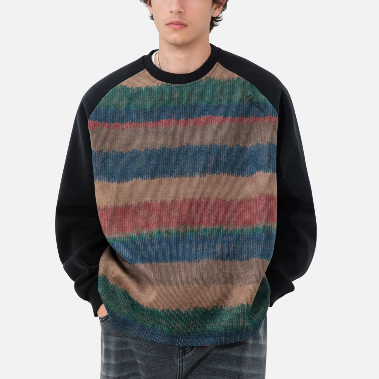 Vintage Gradient Colorblock Sweatshirt - Beauption