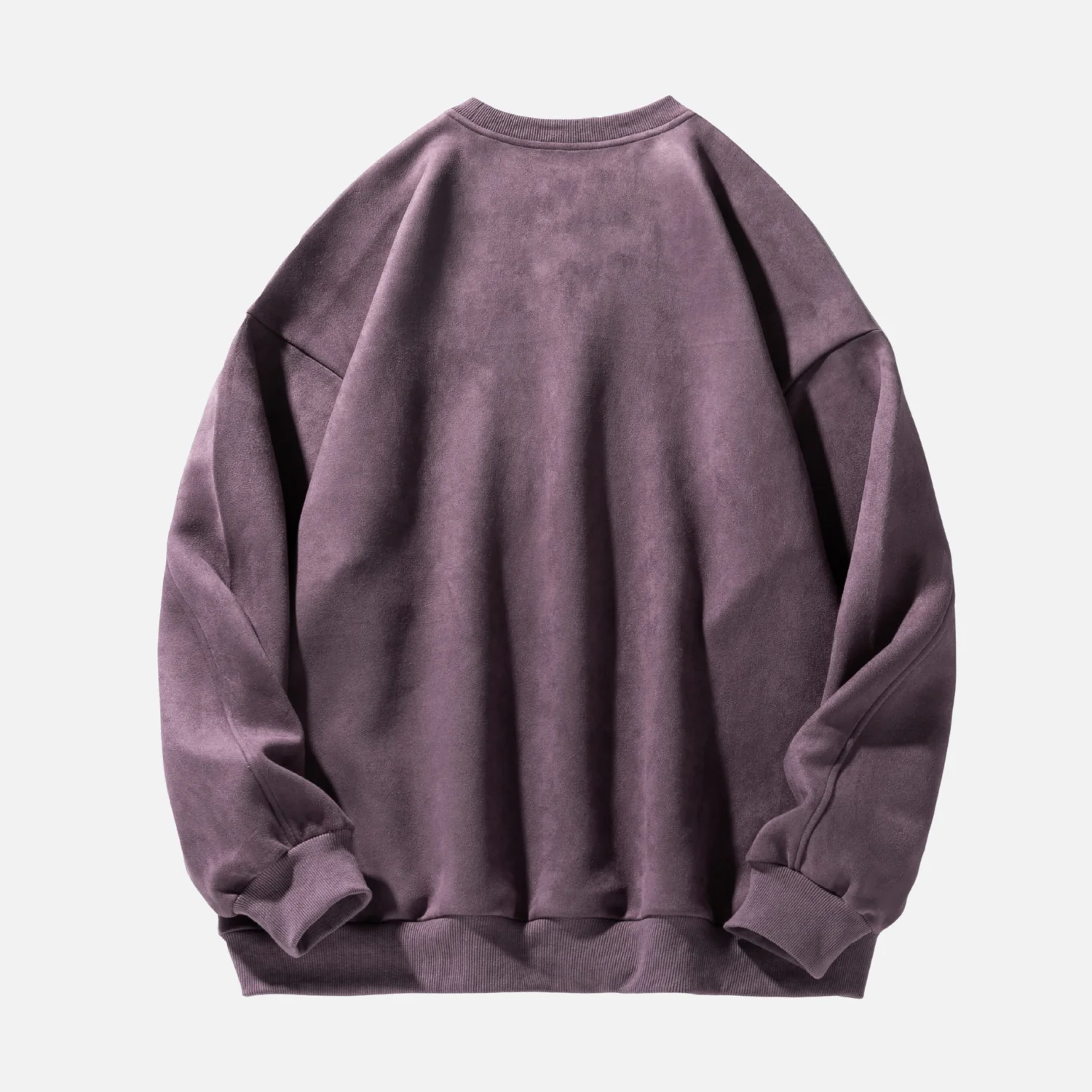 Vintage Suede-Look Crewneck Sweatshirt - Beauption