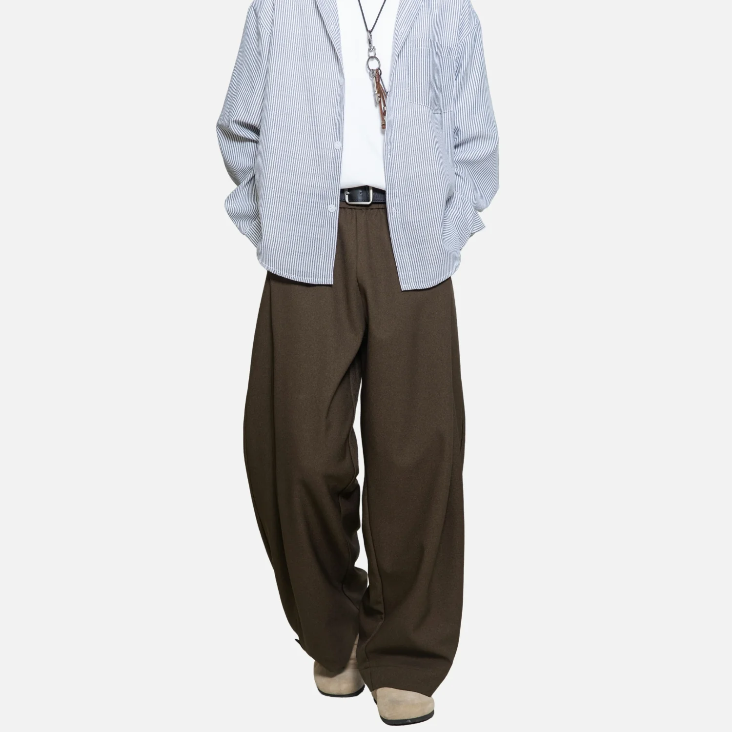 Draped Pleated Straight-Leg Trousers - Beauption