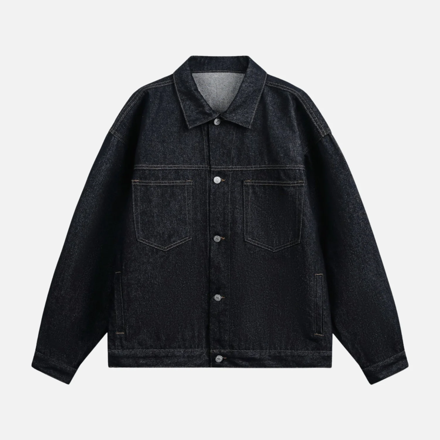 Raw Stitch Denim Jacket - Beauption