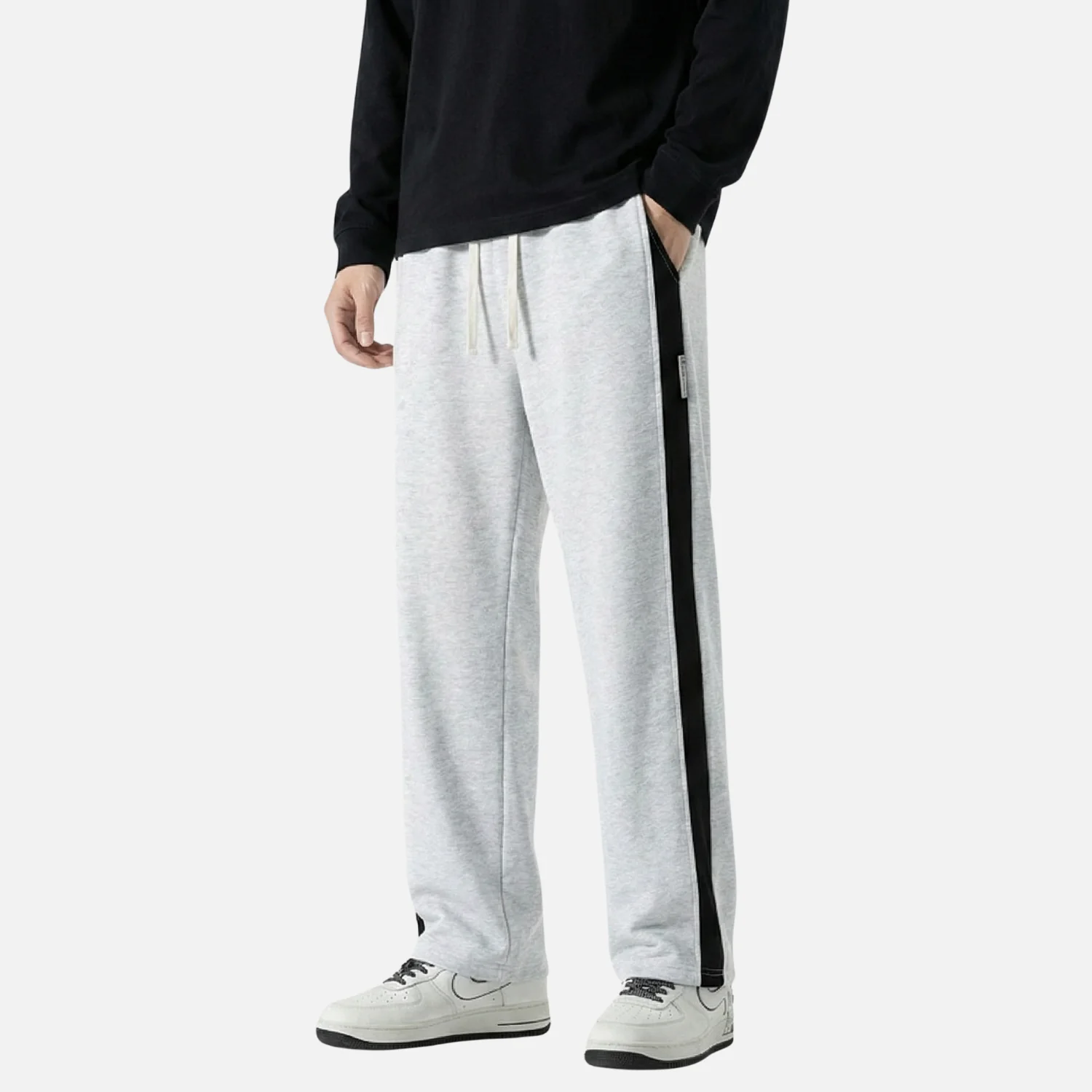 Colorblock Casual Straight-Leg Pants - Beauption