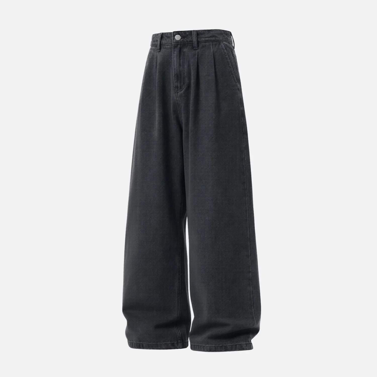 Washed Vintage Pleated Jeans - Beauption