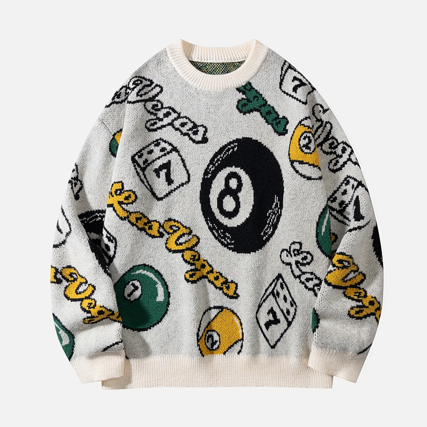 Billiards Jacquard Knit Sweater - Beauption