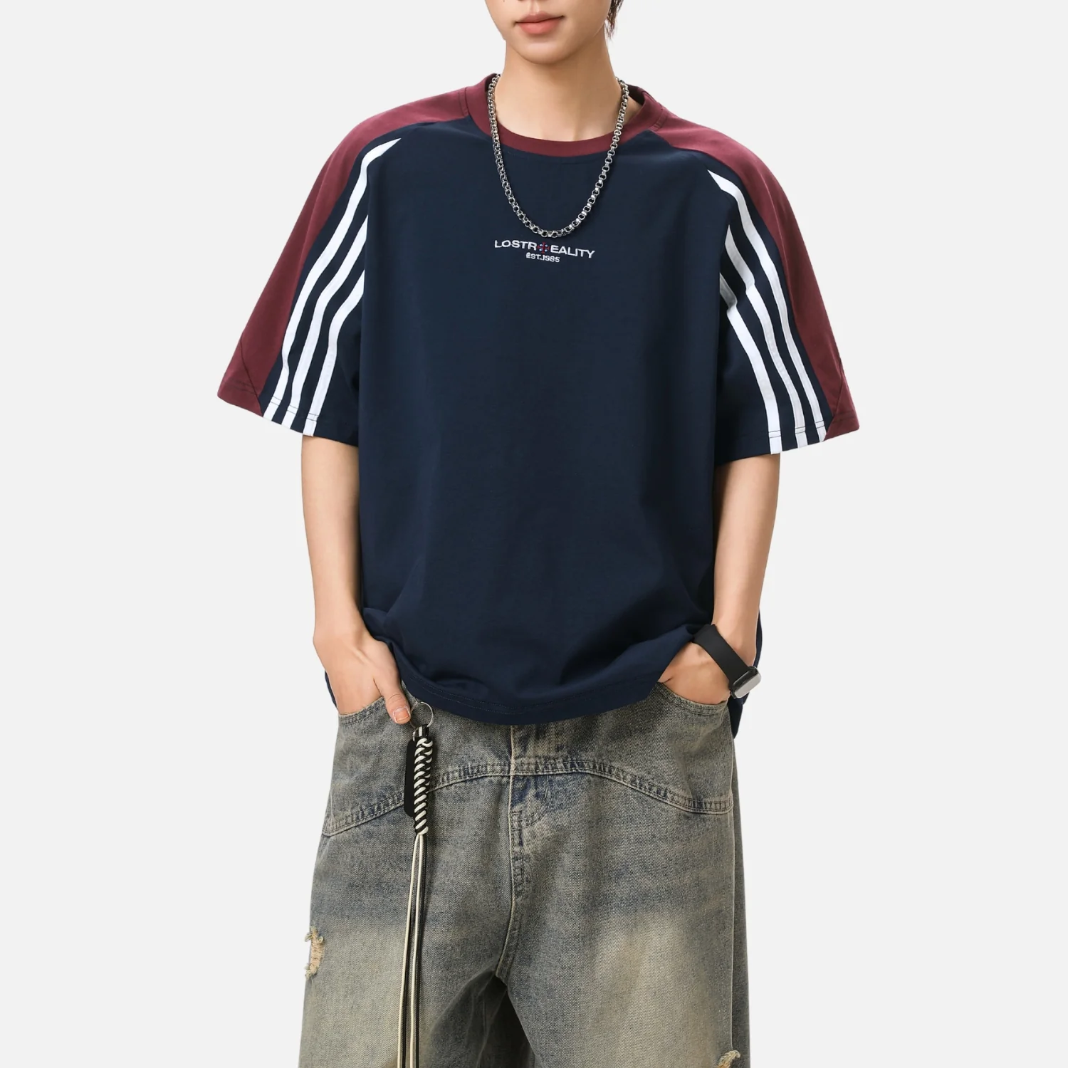 Vintage Raglan Graphic Cotton Tee - Beauption