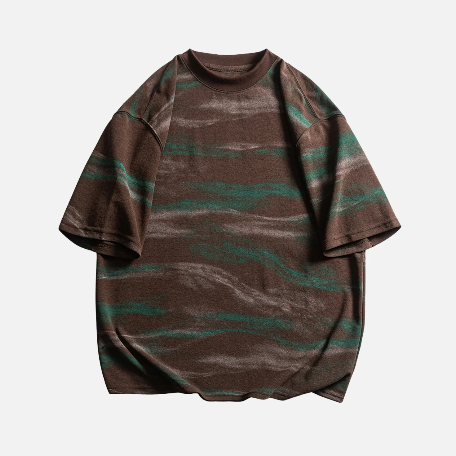 Graphic Colorblock Crewneck Tee - Beauption