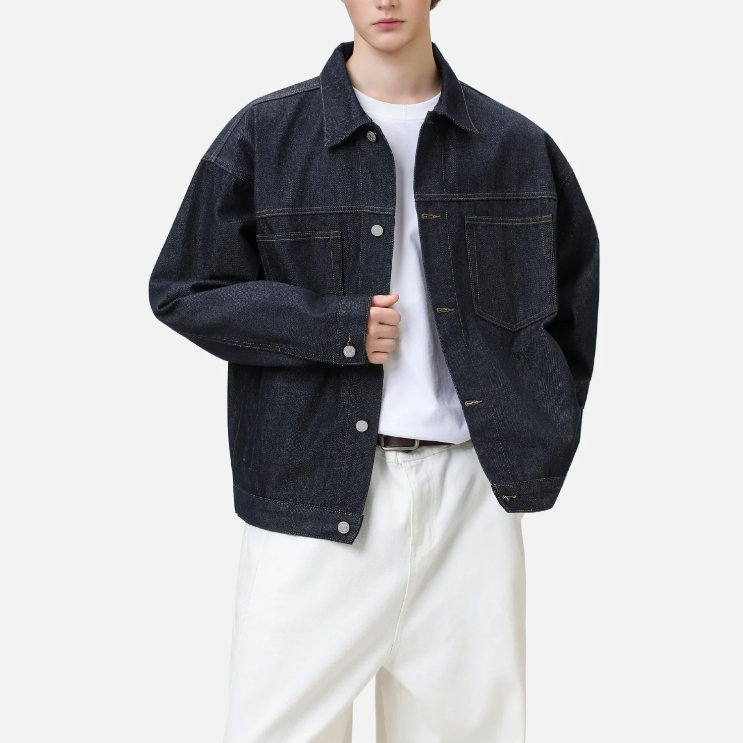 Raw Stitch Denim Jacket - Beauption