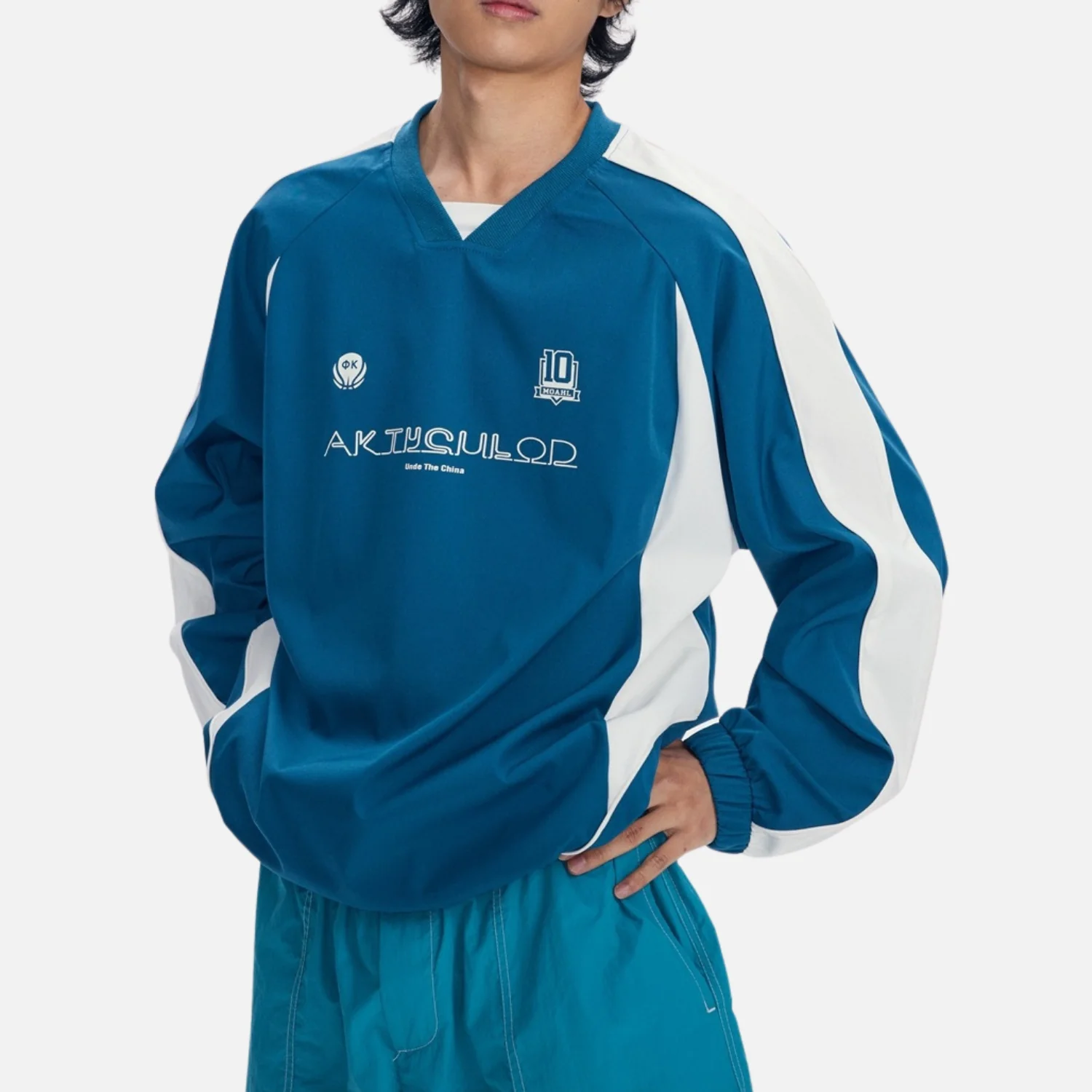 Japanese Colorblock Baseball Sweatshirt - Beauption